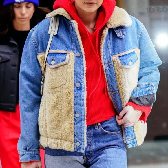 Sandro Paris Crop Patchwork denim Jeans Exposed Zipper Size 38 EU - Picture 3 of 11